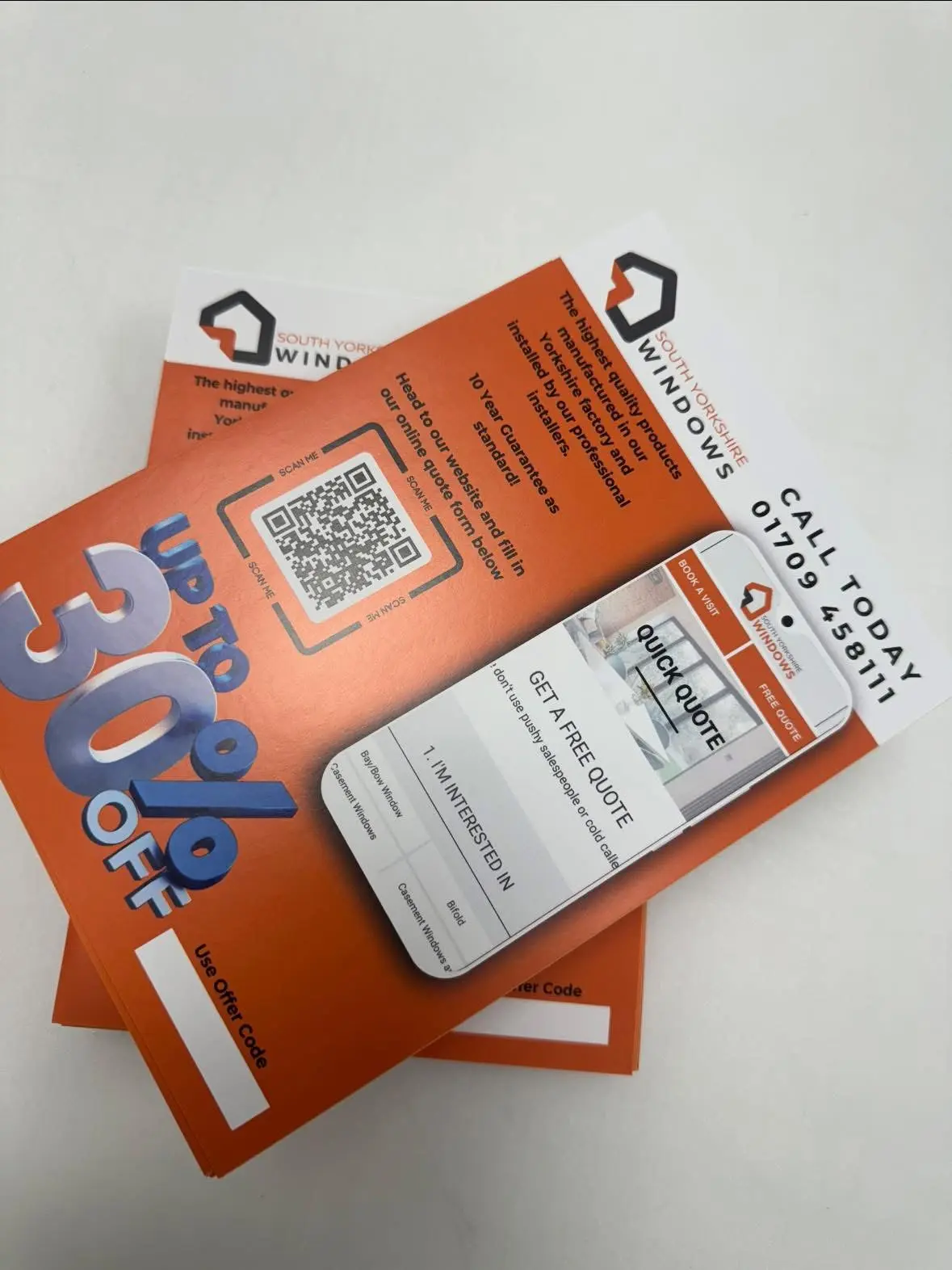 Black and orange business cards for takeaway brand